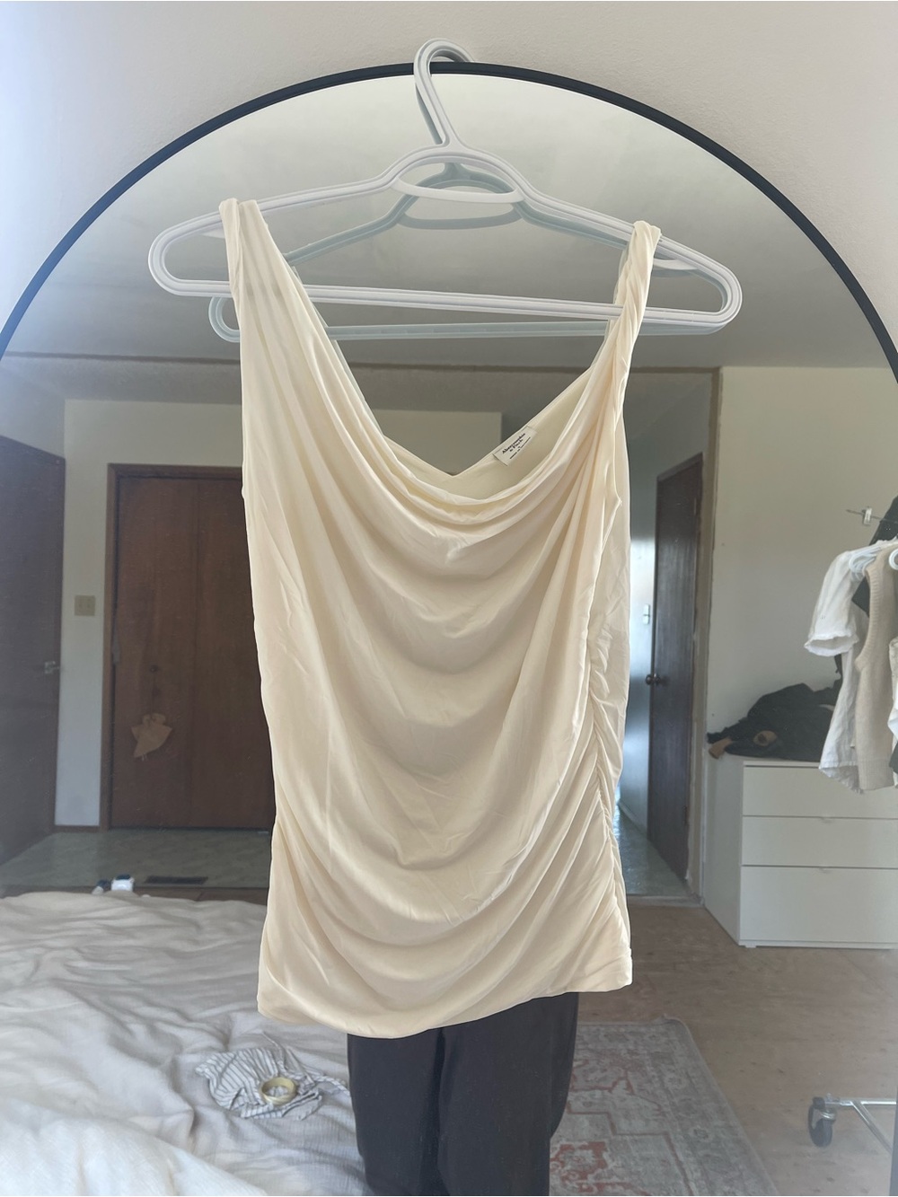 Abercrombie & Fitch Cream Draped Cowl Tank
